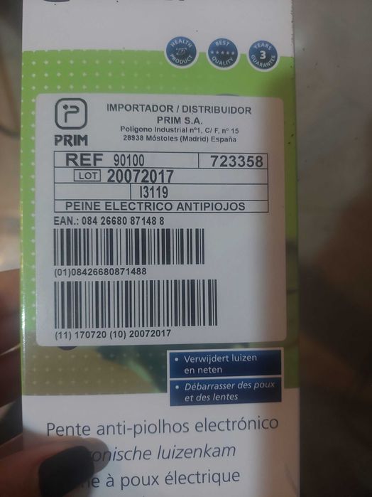 Pente eletrico para piolhos