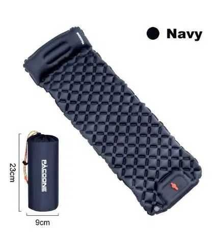 Туристичний надувний килимок-каремат з подушкою та вбудованим насосом