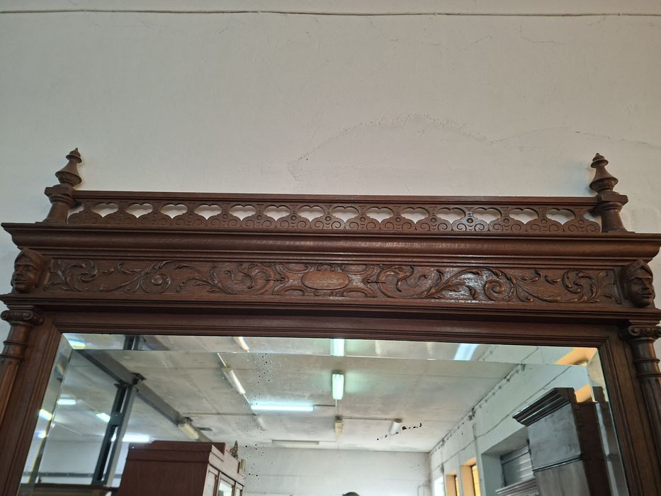 Potężne lustro eklektyczne z dębowej ramie  270x170cm /