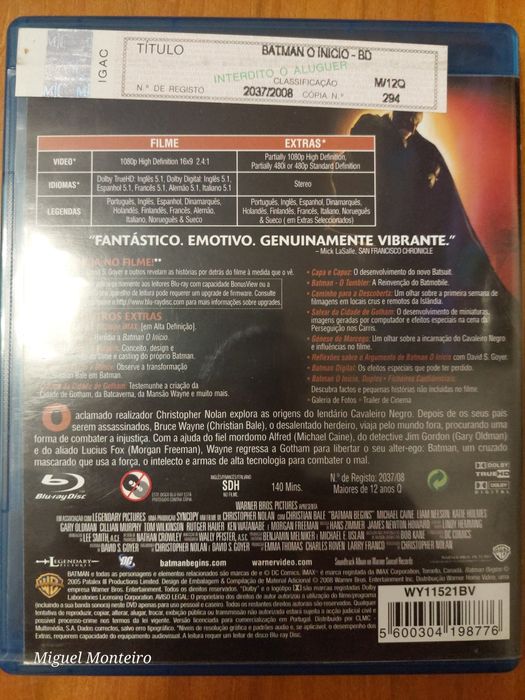 Blu Ray Batman o inicio