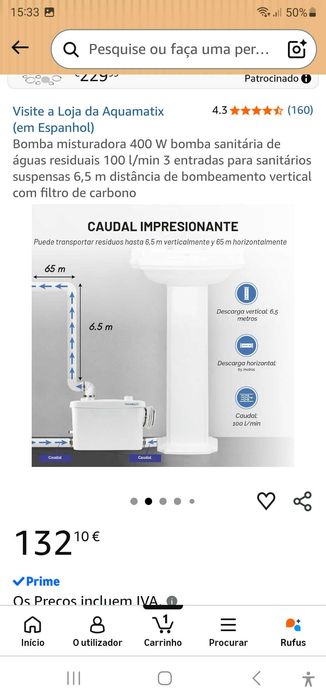 Bomba e reservatório
