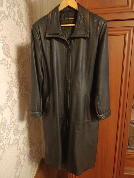 Плащ , пальто шкіряне