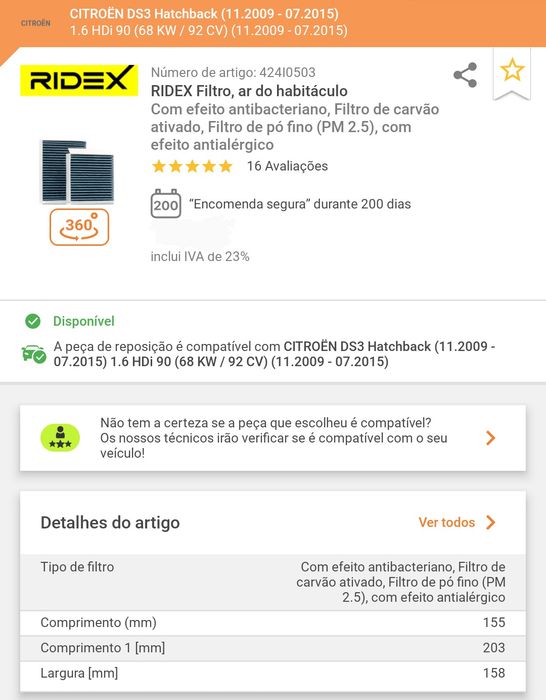 Peças para 1.6 HDI PSA