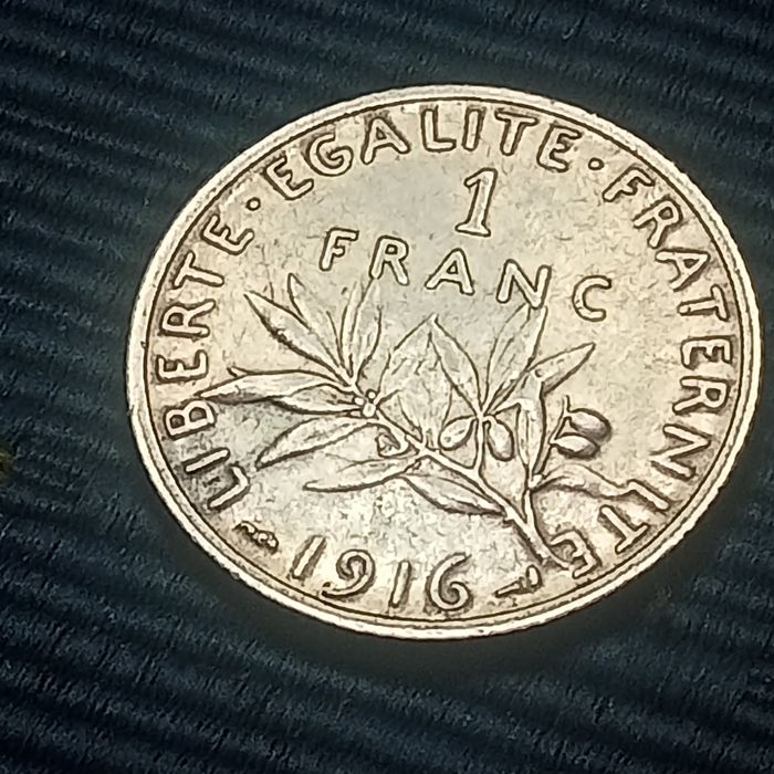 moeda 1 franco Frances prata 1916