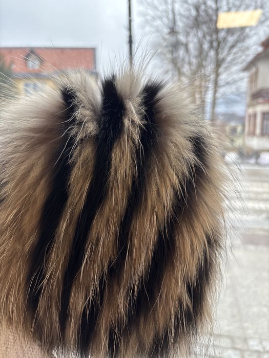 Czapka  lis naturalna