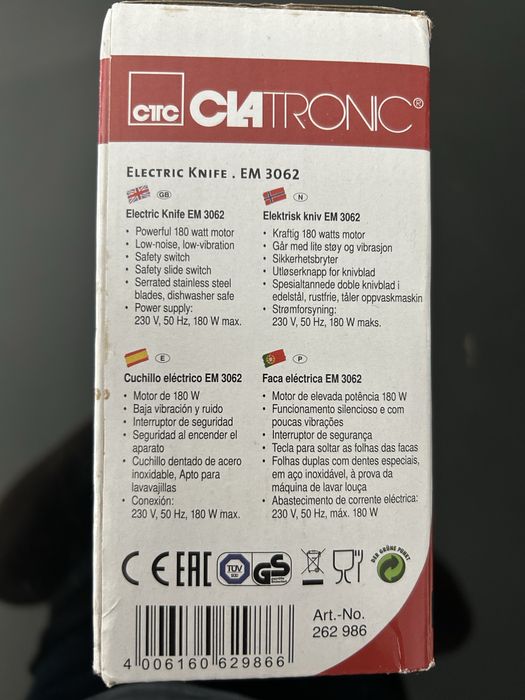 Faca eletrica silenciosa