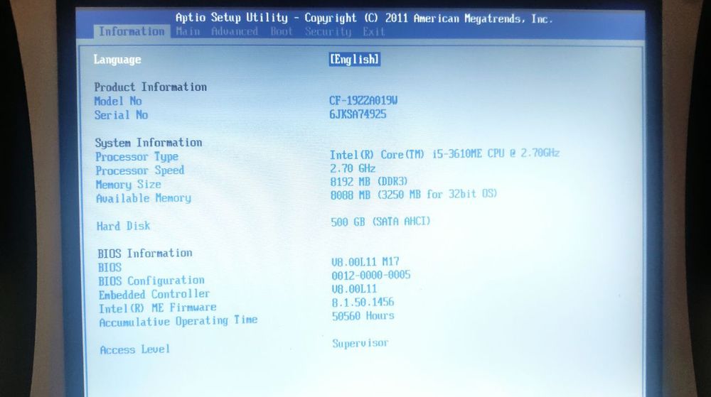 Захищений ноутбук Panasonic Toughbook CF-19 mk8