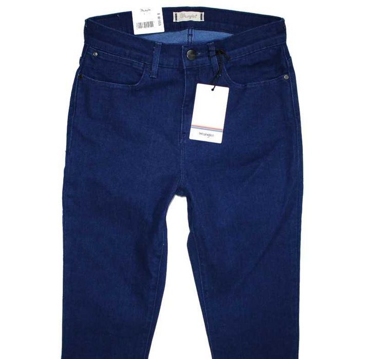 Damskie jeansy Wrangler High ciemne rurki nowe rozm. W28/L32