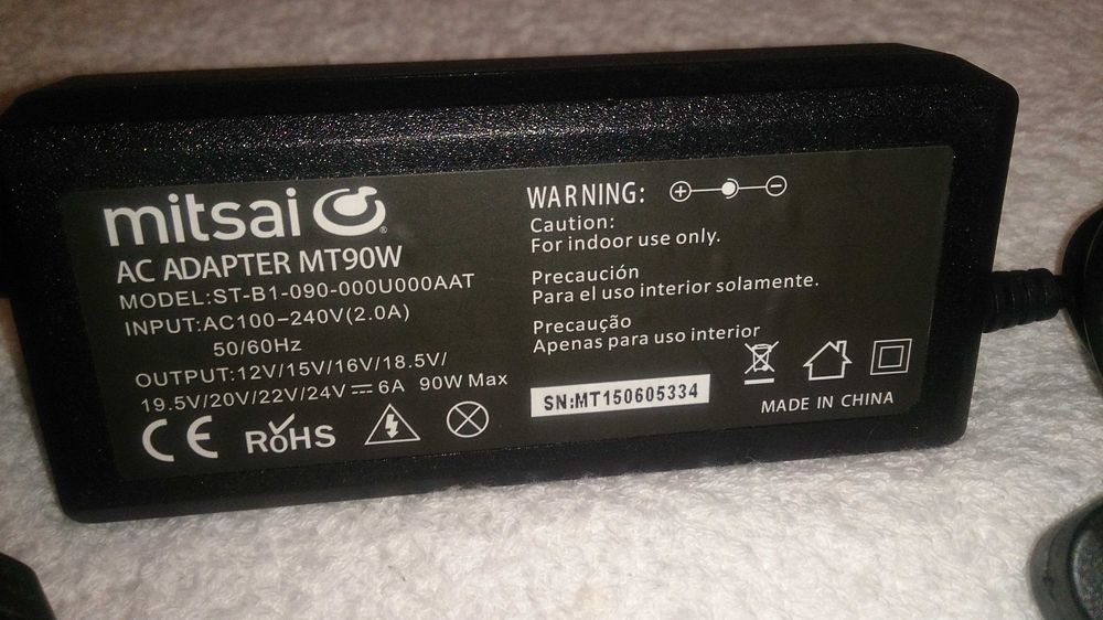 carregador mitsai ac adapter mt90w (para computador)