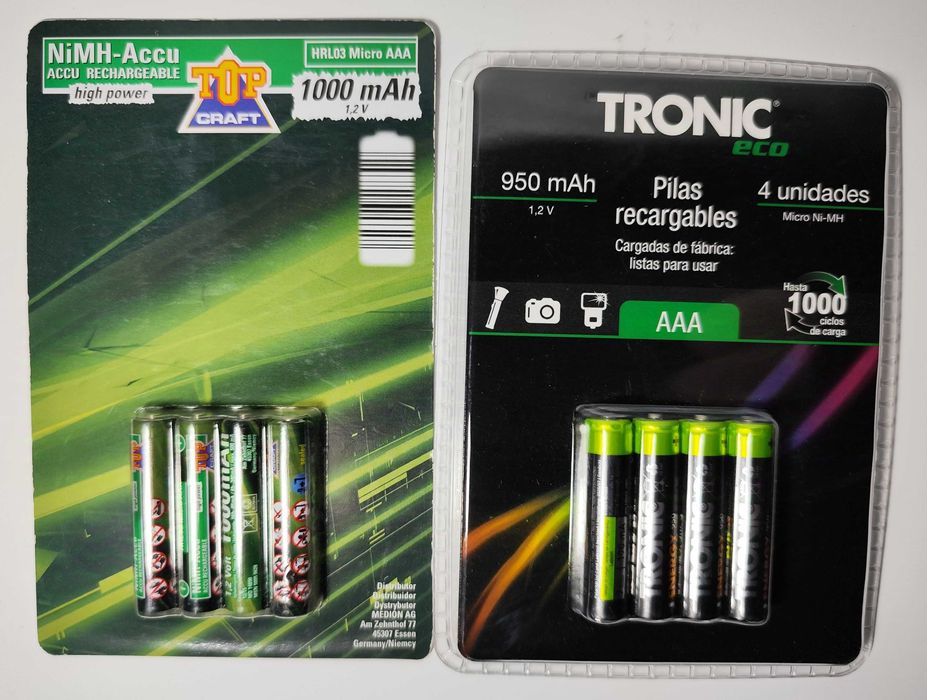 Two Sets of 4 New Rechargeable AAA Batteries64550414350081120
