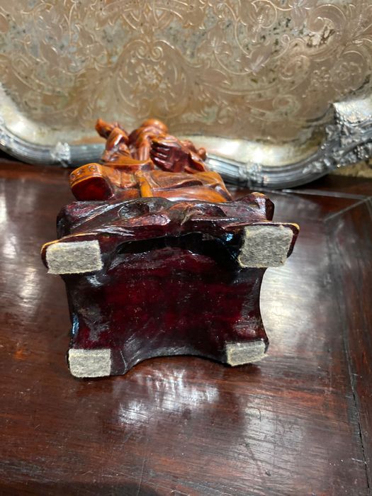 Buda Divindade Madeira exótica China séc XIX 18,8 cm