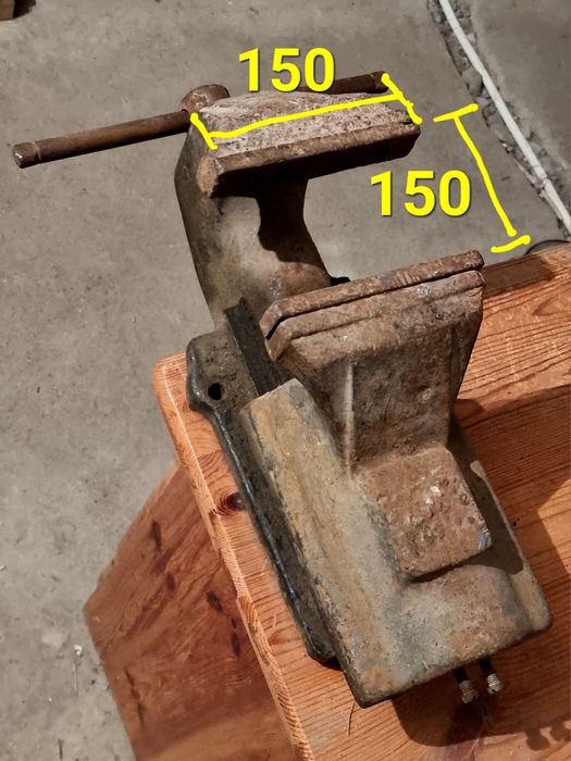 imadło ślusarskie, duże, szczęki 150x150mm, stare