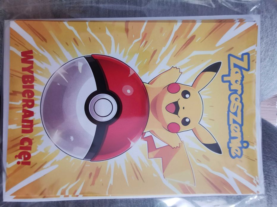 Zaproszenia pokemon pikatchu 8 szt