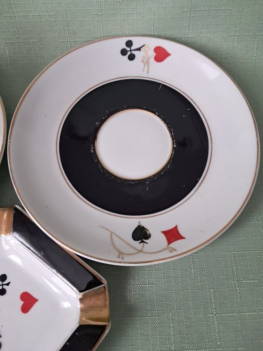 Ćmielów zestaw elementów z serwisu brydżowego