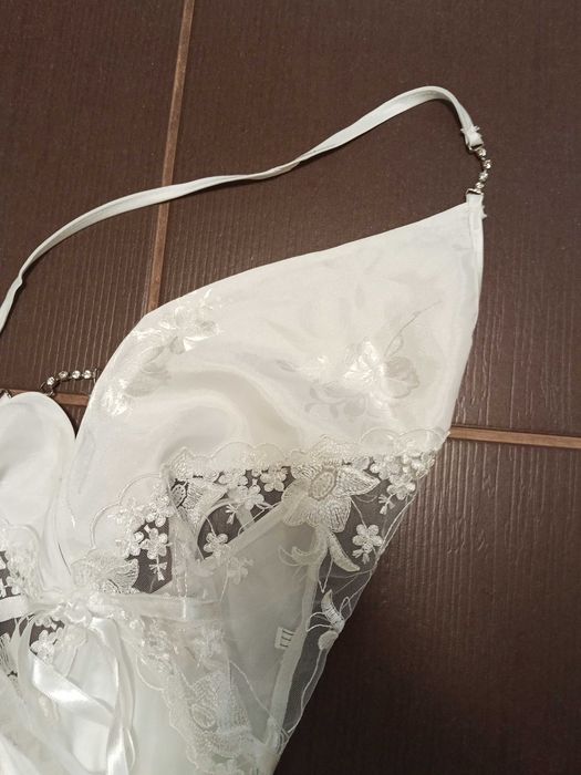 Śliczna atłasowa koszula nocna, halka r. S/M