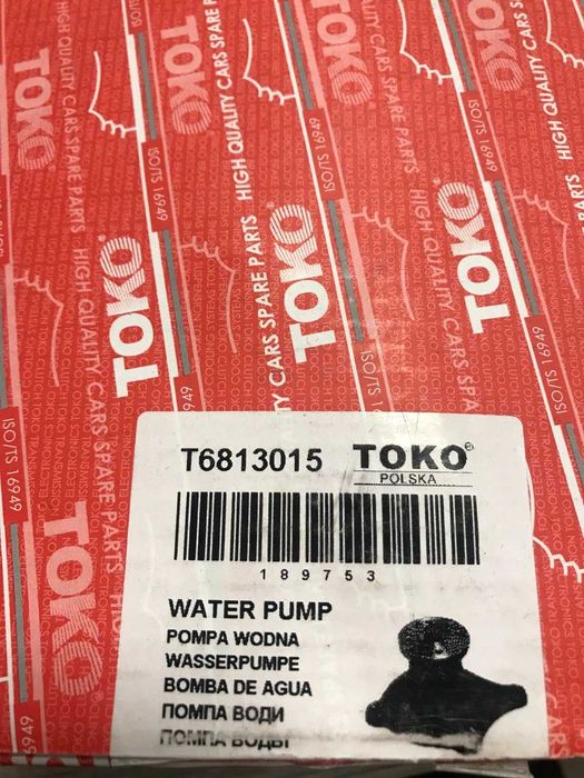 T6813015 Toko помпа водяная (насос охлаждения) Mitsubishi Canter