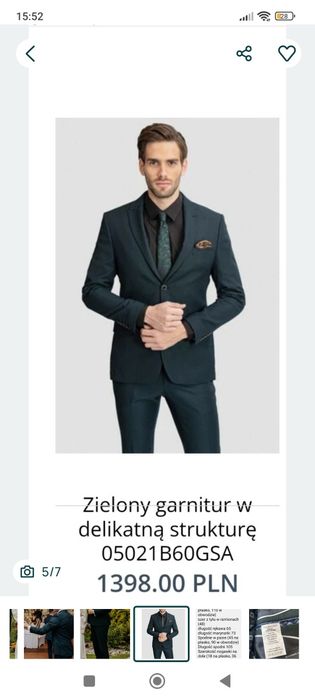 Garnitur męski r.L 50/52