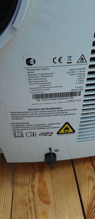 Klimatyzator przenośny Equation WAP-07DZ35H – chłodzenie i ogrzewanie