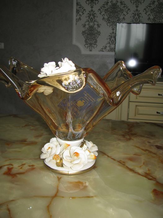 Ваза Murano Italy,  муранське скло, ручна робота Італія, декор