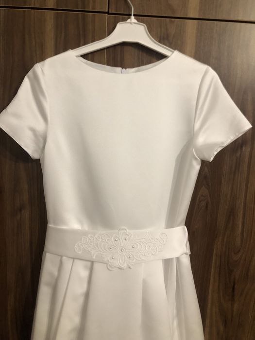 Sukienka do I Komunii Św. wraz z bolerkiem, białe