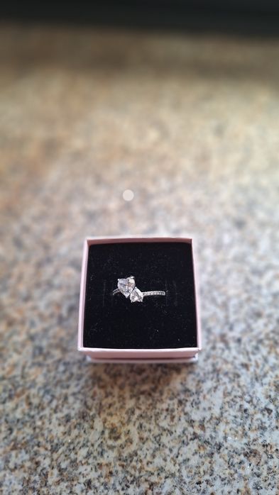 Anel Double Coração Brilhante