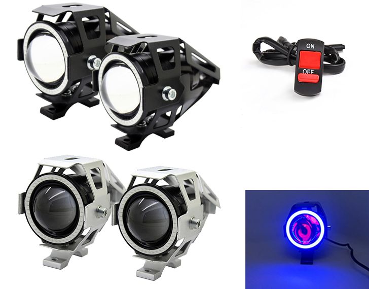 Halogeny motocyklowe RINGI soczewkowe reflektory lightbar led bmw U7