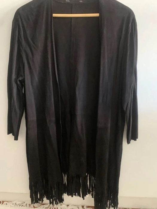 Casaco de senhora em pele de camurça