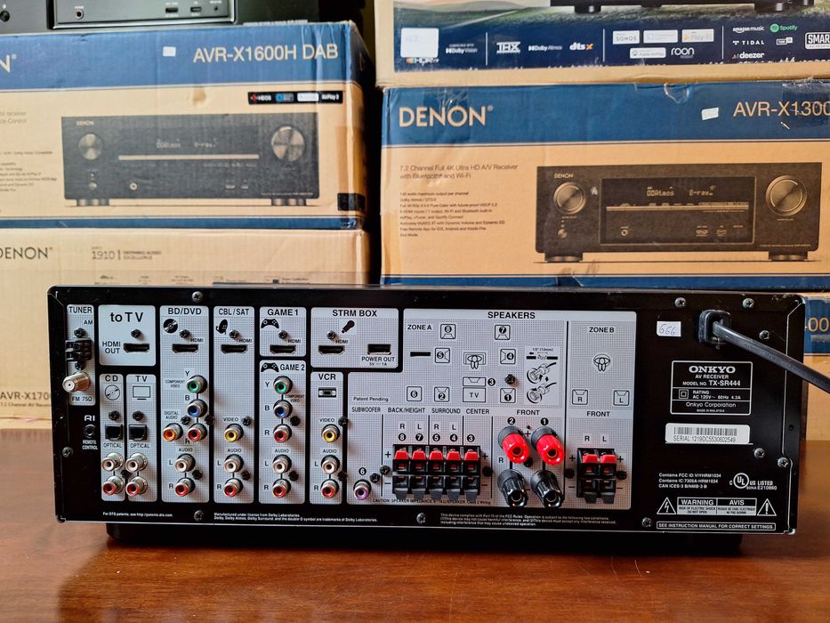 7.1  Onkyo TX-SR444 HDMI 4K Bluetooth arc hdr optyk Atmos