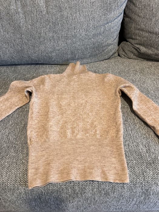 Camisola manga comprida malha fina mulher bege ZARA