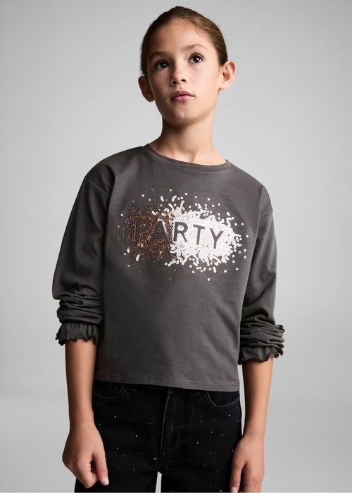 Новий лонгслів (реглан) mango kids з паєтками, р. 164