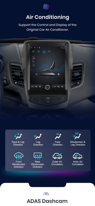 Rádio Ford fiesta 9,7 Polegadas 2009-16 Carplay GPS wifi Bluetooth
