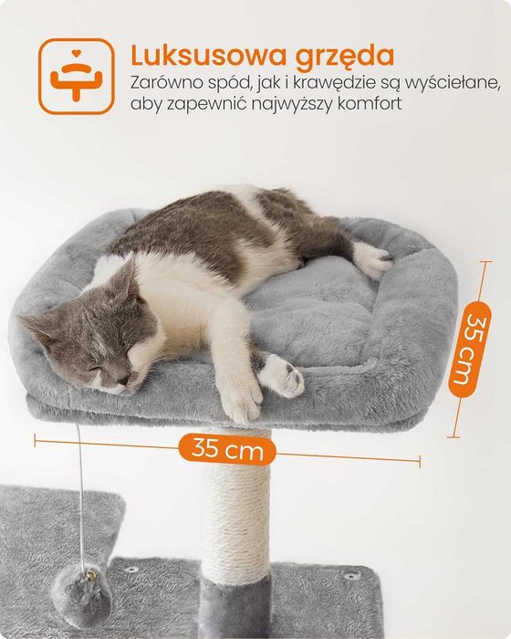 Drapak dla kota wysoki duży XXL, domek budka legowisko dla kota NOWY