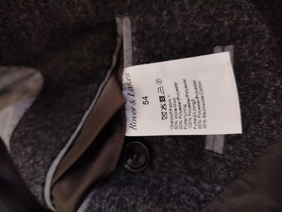 Rover&Lakes klasyczna szara męska marynarka zimowa z łatami XL