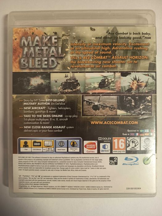 Ace Combat Assaulth Horizon Ps3 PlayStation 3 angielska z manualem