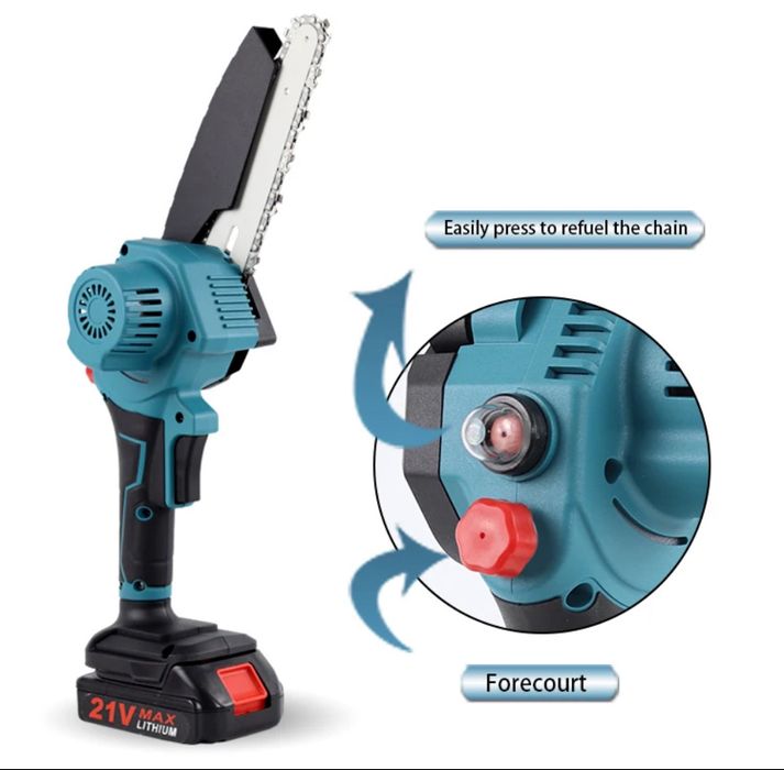 Mini motoserra com deposito para o oleo 4 polegadas