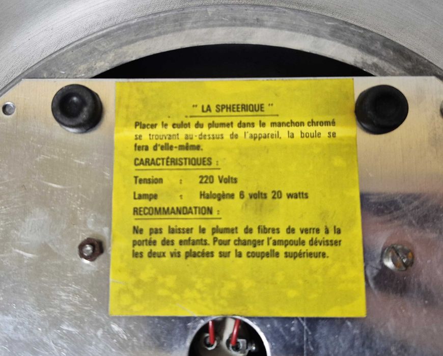 Винтажный световолоконный светильник "Сфера" в виде НЛО