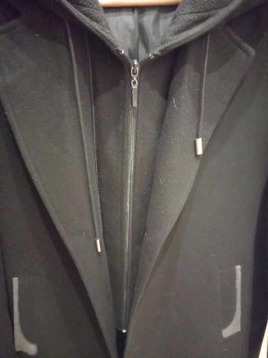 Płaszcz kurtka czarna M-L 182 cm  elegancki młodzieżowy Jak Nowy