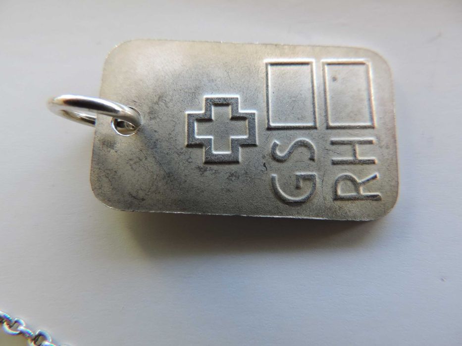 Pendente de Prata Indicação Grupo Sanguíneo