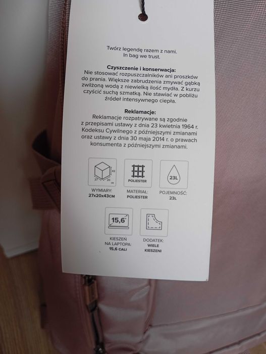 Plecak Puccini różowy do samolotu