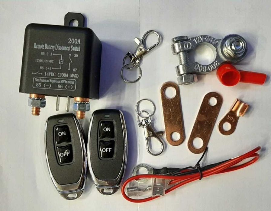 Дистанційний вимикач маси акумулятора. Реле 12В 200А Выключатель массы