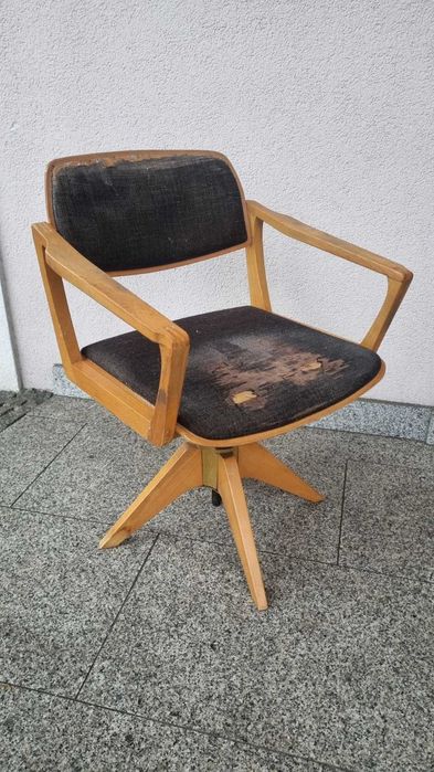 Krzesło obrotowe Ton Mid Century Design PRL Czechosłowacja do biurka