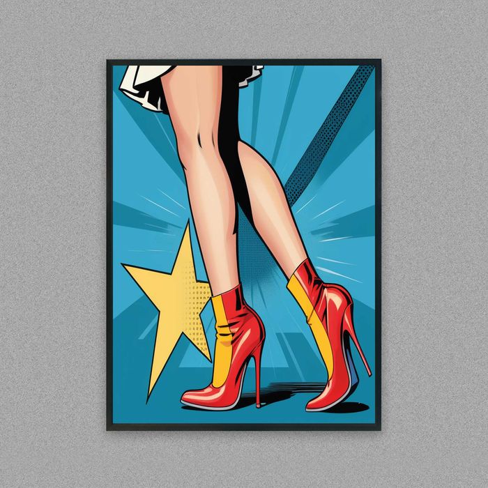 kolorowy plakat moda retro na ścianę do pokoju, plakat moda retro