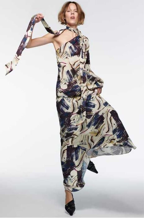 Ассиметричная блузка с принтом ZARA ограниченная серия