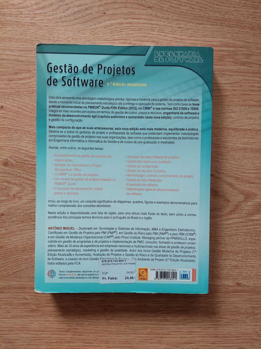 Livro de Gestão de Projetos de Software, FCA