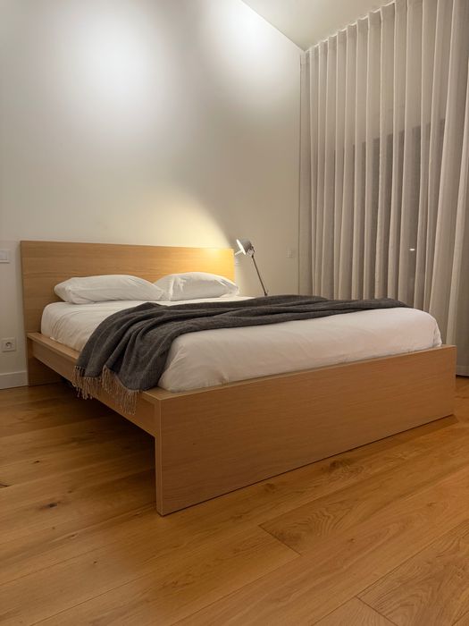 Ikea Malm Cama 160 x 200 cm em cor carvalho