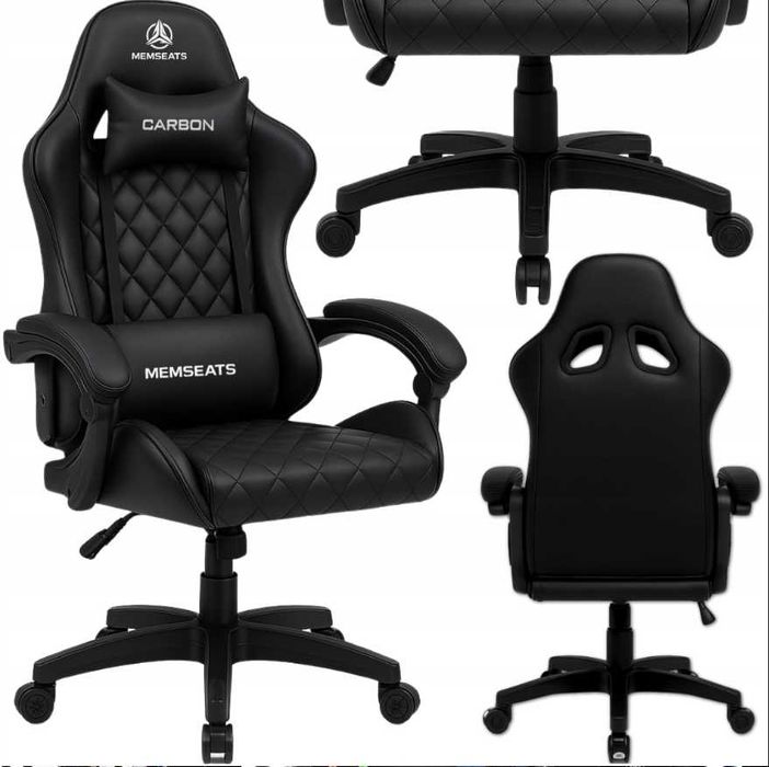 Nowy Fotel Gamingowy Biurowy Obrotowy Pikowany Podnóżek +masaż