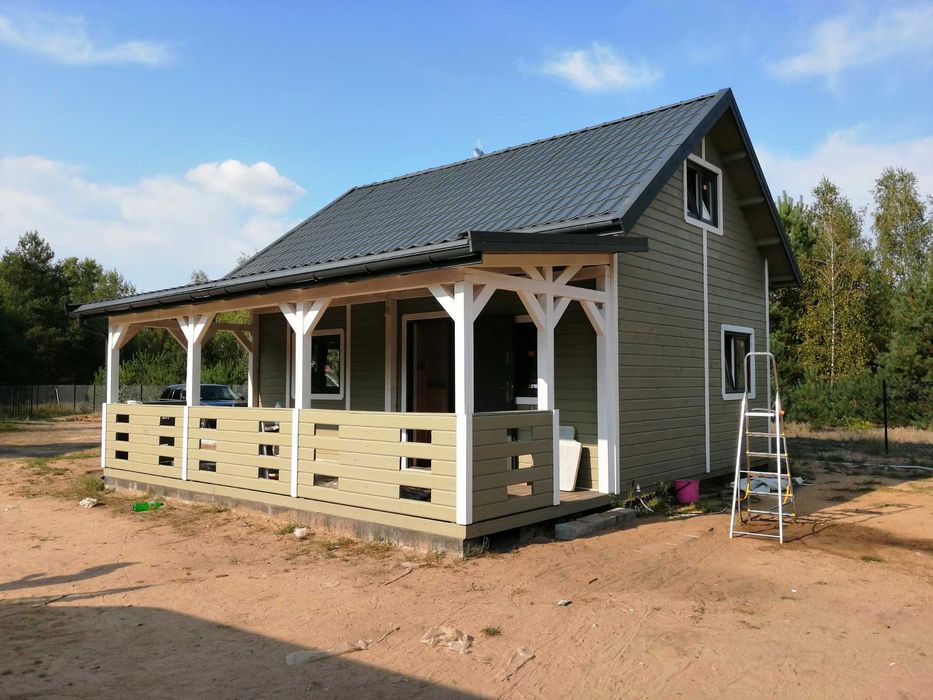 domek drewniany,wym.5mx7m, letniskowy,poddasze,drewniany,szkieletowy