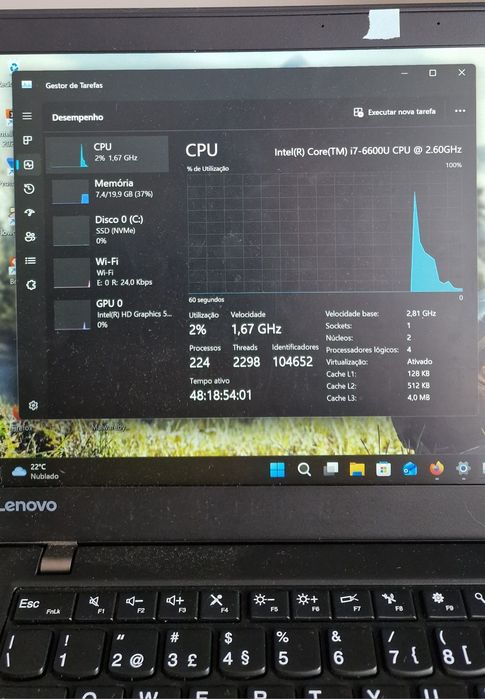 Lenovo T460S 14" | i7-6300 | 20GB Ram | 512GB SSD | TECLADO PT