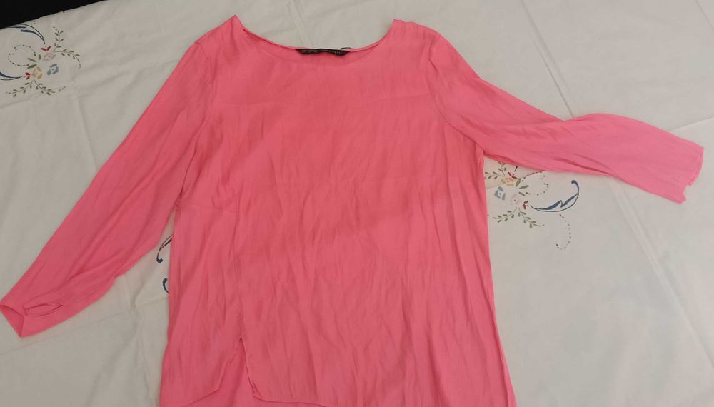 Blusa Rosa Zara Basic T38 (L) | Blouse Rose Zara L