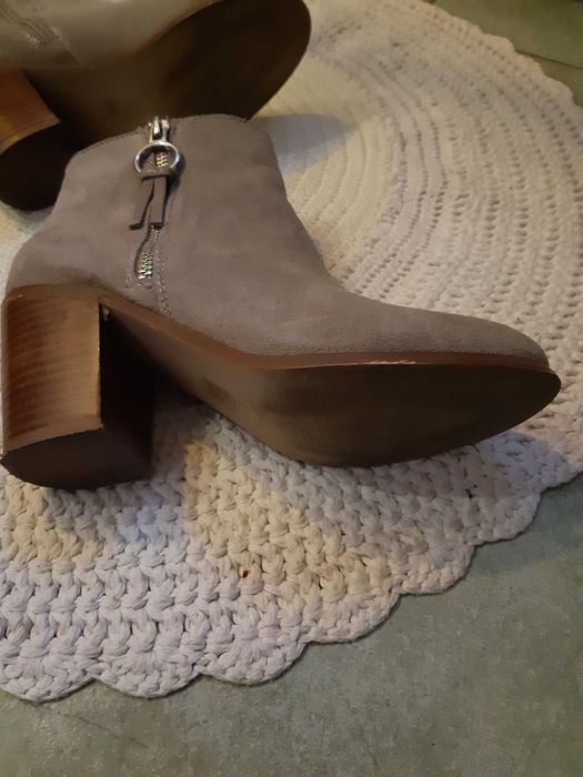 Botki kozaczki wiosenne skóra zamsz 37
